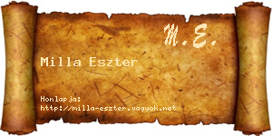 Milla Eszter névjegykártya